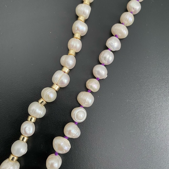 Freshwater Pearl & Gold Accent Necklace - Picture 7 of 15